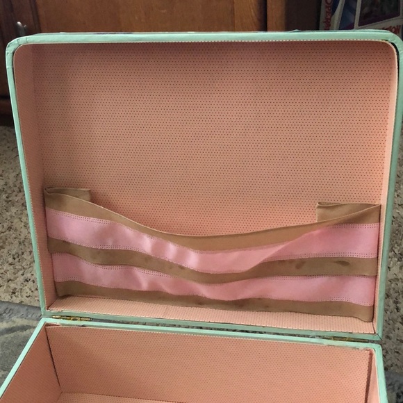 Pressed Cardboard Teal and Pink Suitcases - Picture 5 of 6